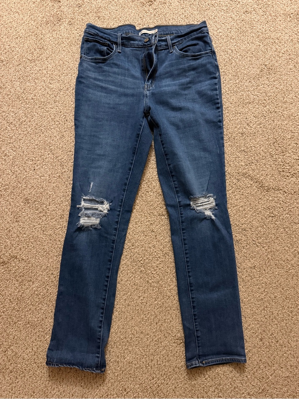 Levi's Women's High-Rise Distressed Dark Wash Jeans